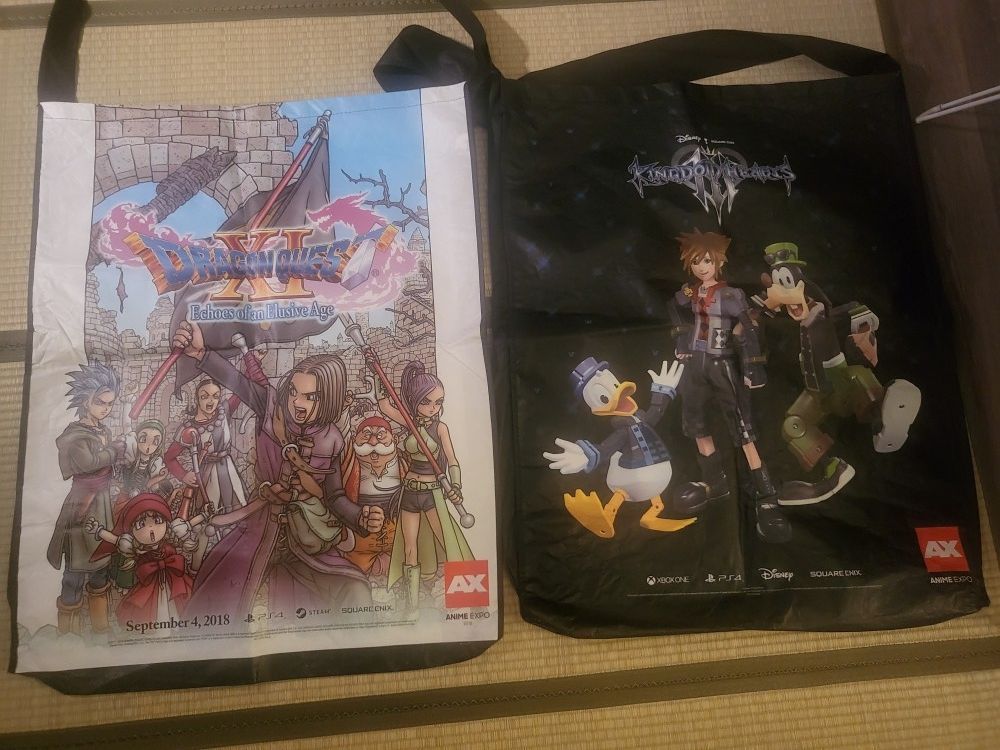 Anime Expo Swag Bags Kingdom Hearts And Dragon Quest.