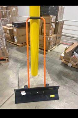 New in box. 54 in. Bi-Metal Handle Metal Snow Shovel with Wheels with 30 in. Wide Blade