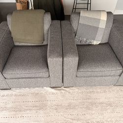 2 Living Living Room Chairs & Ottoman