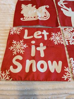 4 Pack Holiday Christmas Pillow Covers 18" x18 "