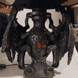Vintage Gothic Dual Dragon Lamp