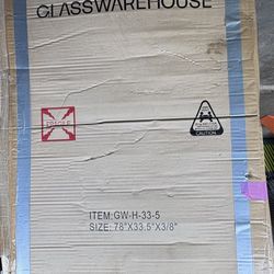 Glass Warehouse Halo 33.5 in. W x 78 in. H Glass Hinged Frameless Shower Door in Chrome with Clear Glass