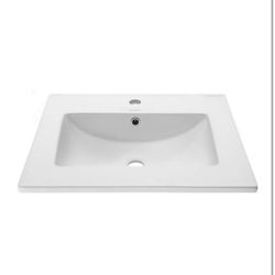 Swiss Madison Drop In Ceramic Well Made Forever Swiss Madison SM-VT324 Vanity Top, Glossy White