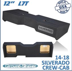 Black 12" Dual Sealed L7t Sub Box, Fits 14-18 Chevy Silverado Crew-Cab