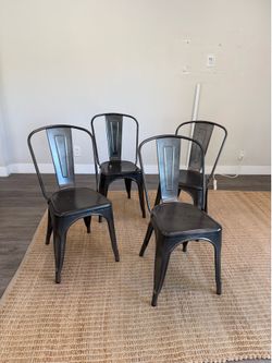Industrial Oxford Gunmetal Chairs (8 in Total)