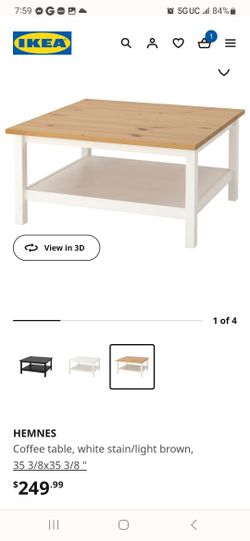 HEMNES Coffee table, black-brown, 35 3/8x35 3/8 - IKEA