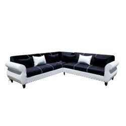 BRAND NEW 9x9ft SECTIONAL SOFA COUCH, BLACK FABRIC COMBO. Custom Made AVAILABLE 