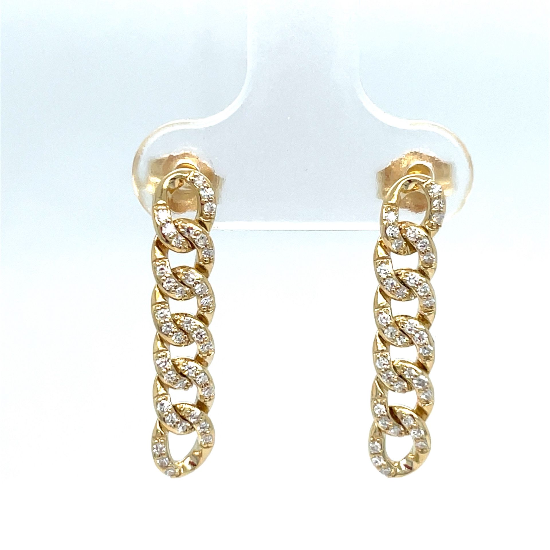 10Kt Yellow Gold Diamond Cuban Link Earrings 2.10g .25CTW 201960