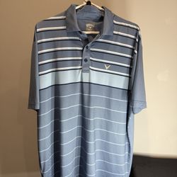 Callaway Striped Polo Shirt optidri large 