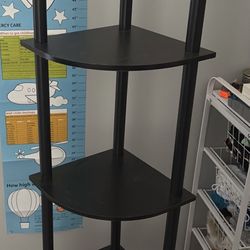 5 tier -shelves - shelf- shelving unit - color black