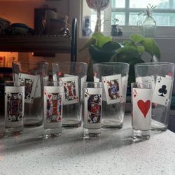 Vintage 70’s Playing Card Highball Glasses 🃏🍺