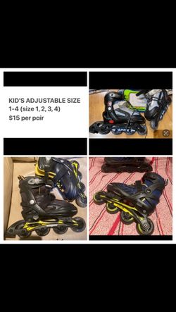 Rollerblades. Roller Skates Adjustable size 1-4, shoe sizes 1, 2, 3, 4 only $15 per pair