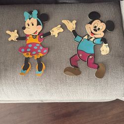 Durham Industries Walt Disney Productions Jointed Mickey & Minnie #1501 – Made in Hong Kong.