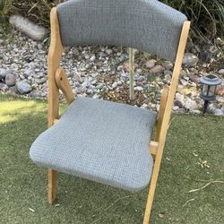 Wooden Folding Chair with Backrest Cushion Dinning   