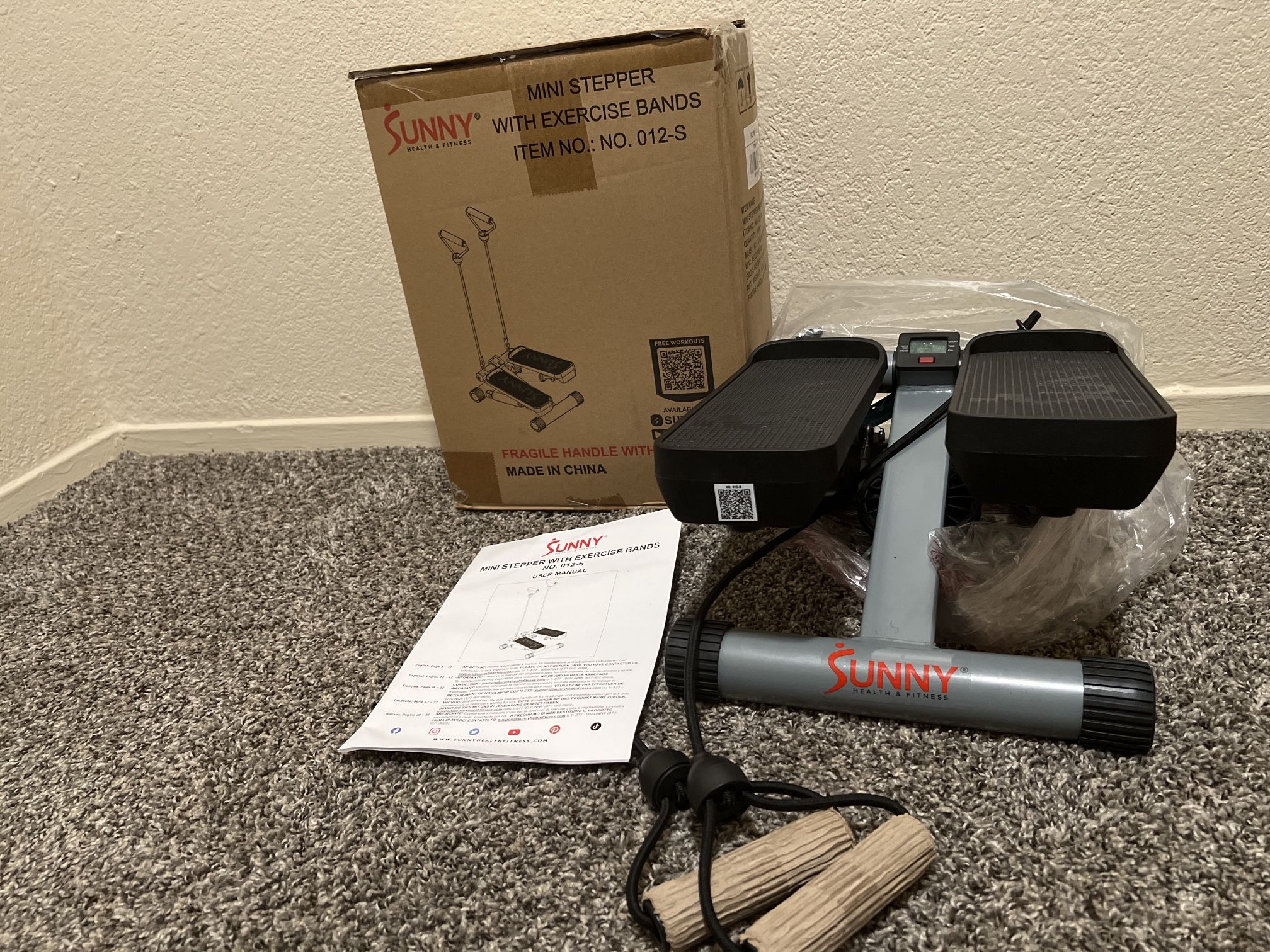 Sunny Mini Stepper W/resistant Band-Like New (Black&gray Color)