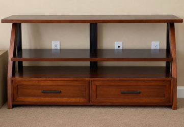 Wood TV Stand with Shelves and Drawers