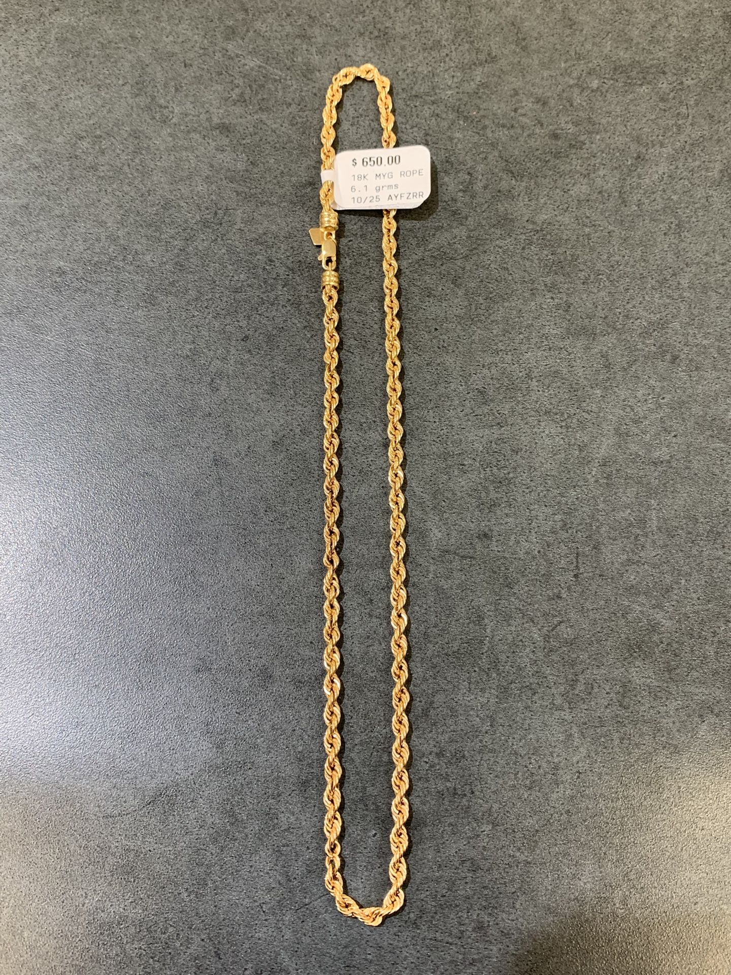 18k Rope Necklace 