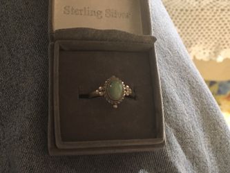 Small green turquoise ring