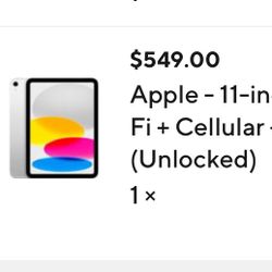 APPLE 11in IPAD A16 CHIP UNLOCKED