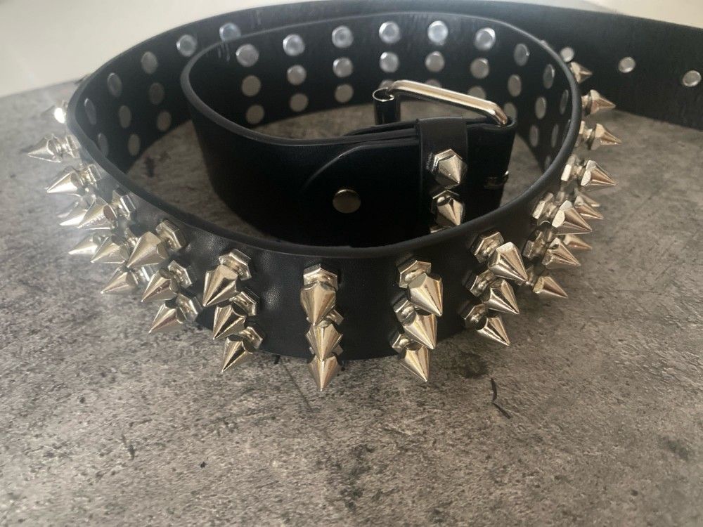 Goth metal punk rave stud spike belt