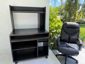 Computer Desk and Rolling Office Chair