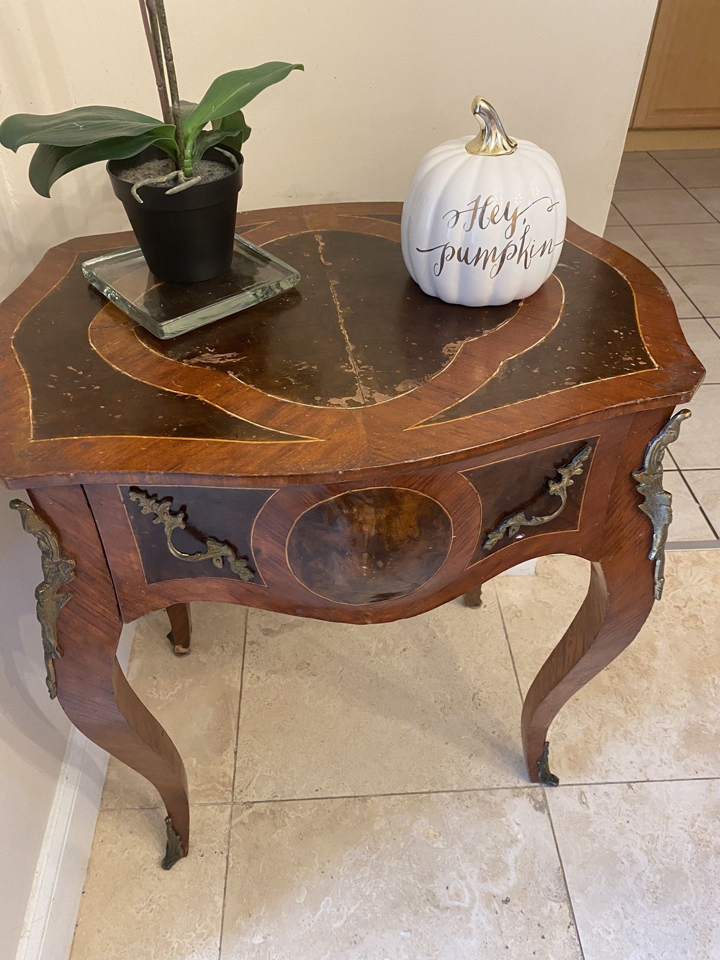 Original Antique Table With Drawer