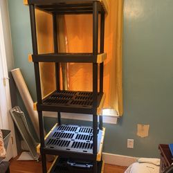 BLACK+YELLOW 5-Tier Heavy Duty Plastic Storage Shelving Unit