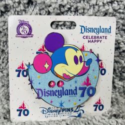 Disney Disneyland 70th Anniversary Mickey Mouse Countdown Mini Jumbo LE Pin New