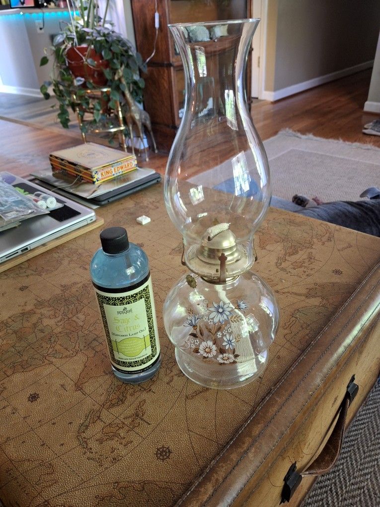 Oil Lamp With A Bottle Of Oil