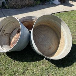 Round Galvanized Basins/tubs ($60 For All)