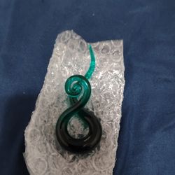 1b Green/Turquoise Spiral Ear Taper