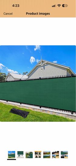 Green Privacy Fence Screen with Zip Ties