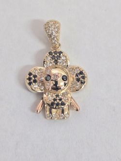 14kt Gold CZ Stone Charm