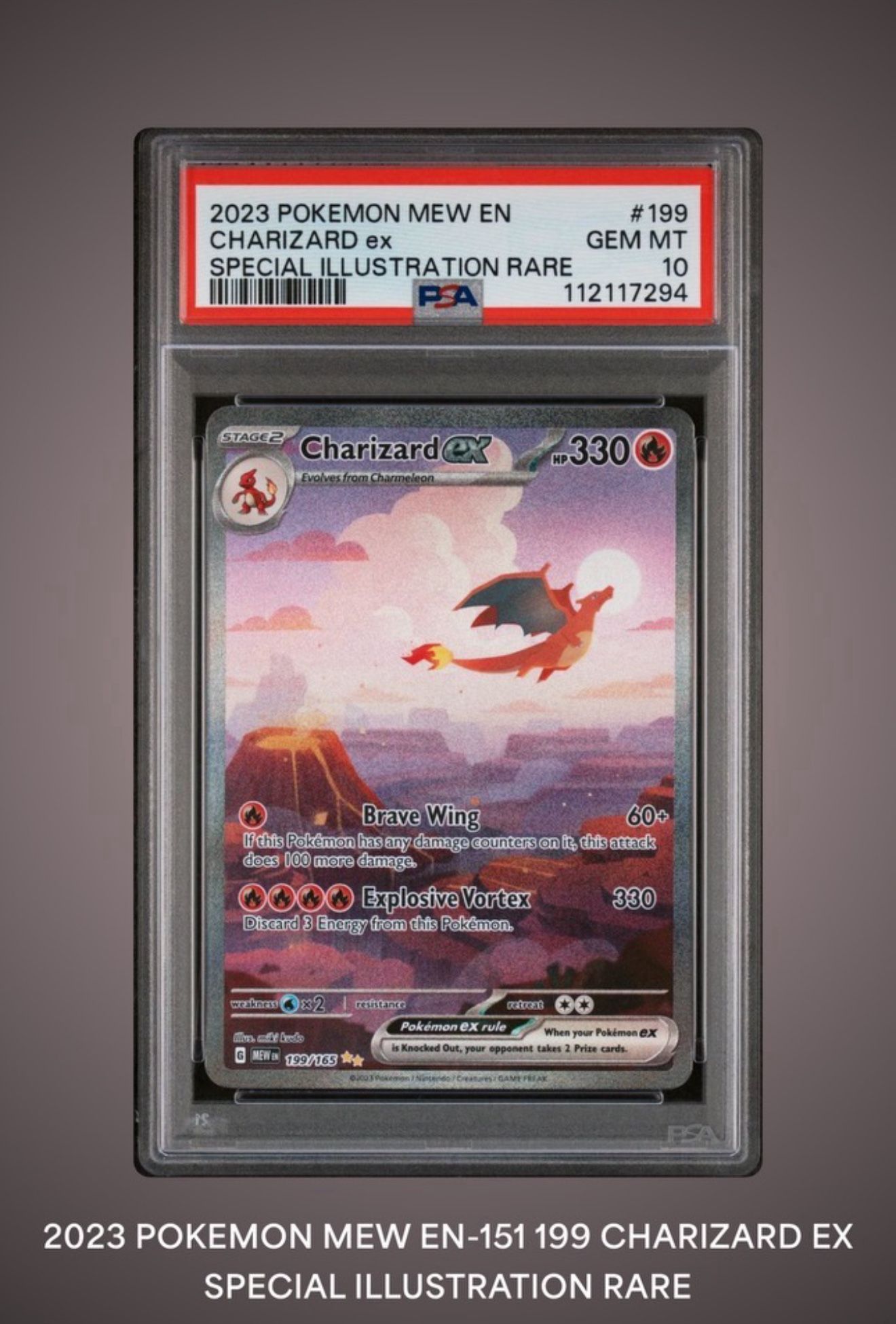 PSA 10 Pokemon Charizard ex 199/165 MEW EN-151 Special Illustration Rare Holo