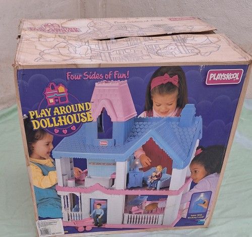 1993 Playskool Play Around Dollhouse-NEVER USED, Pieces Still Sealed
