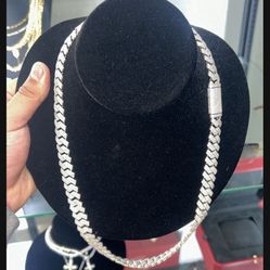 Silver Moissanite Cuban 