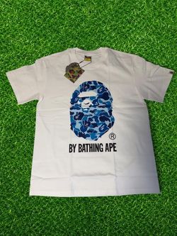 WHITE BLUE CAMO GRAPHIC TEE SIZE L