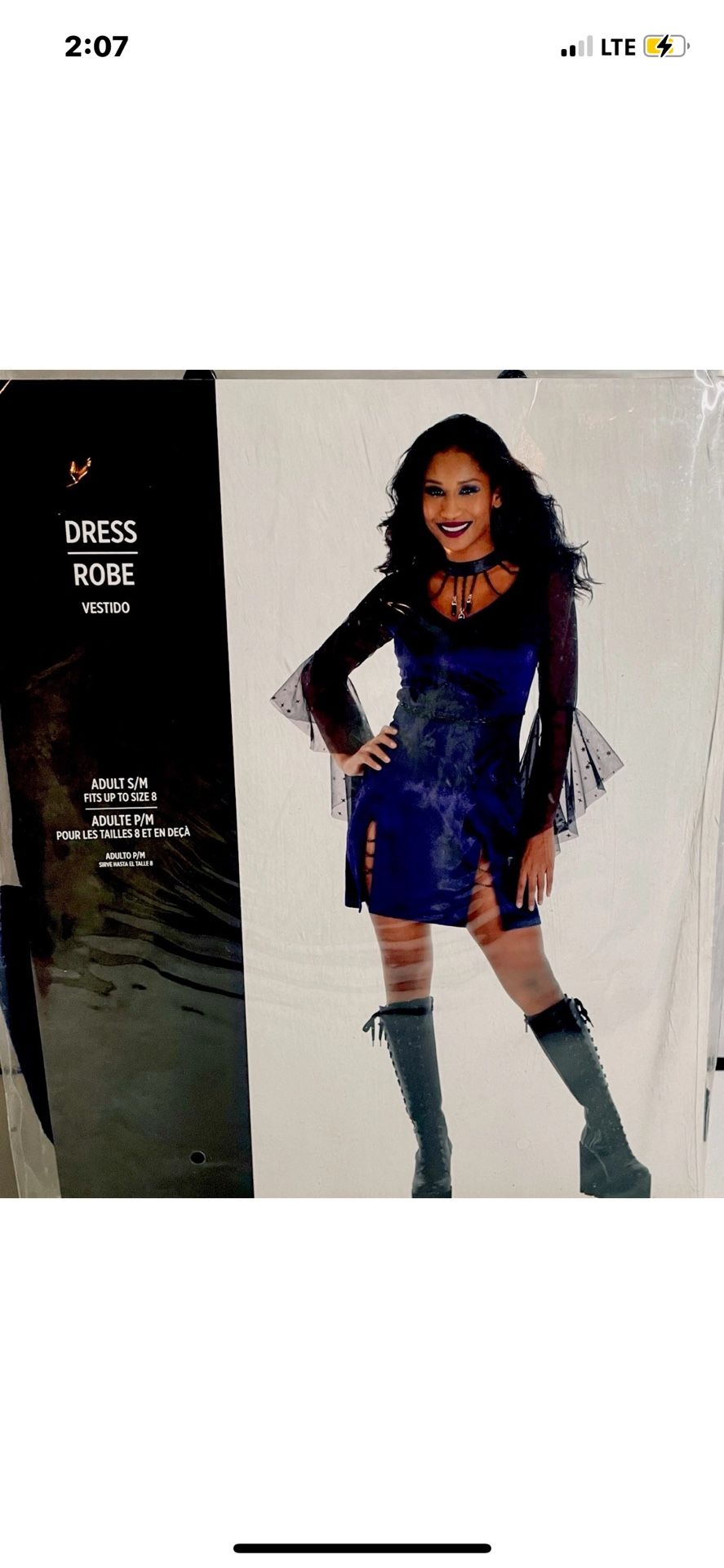 New In Package, Adult Sexy Witchy Outfit Size Sm/med Fits Up To Size 8