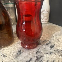 Small Red Glass Vase