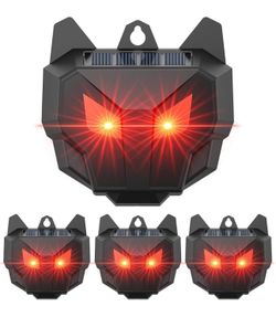4 Pack Solar Nocturnal Animal Repeller with Dual Red LED Lights