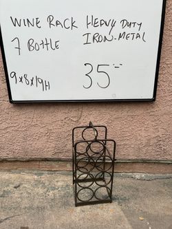Heavy Duty Iron Metal 7-Bottle Wine Rack