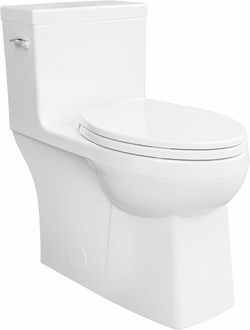 Gerber Sedria One-Piece Skirted Toilet, QuietClean Flush, White Fully skirted design for easier cleaning | Powerful, quieter flushing performance | Se
