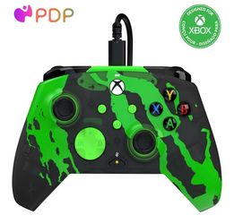 PDP REMATCH GLOW Enhanced Wired Gaming Controller – Jolt Green (Glow in the Dark)