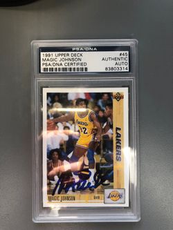 Signed Magic Johnson Basketball Card