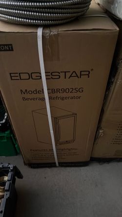 EdgeStar 15 Inch Wide 80 Can Built-In Beverage Cooler with Blue LED Lighting