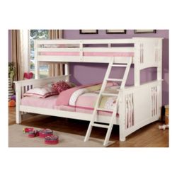 White Twin XL / Queen Bunk Bed 