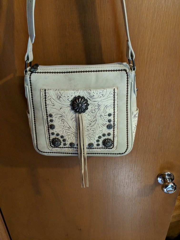 White Studded Leather Purse Montana West