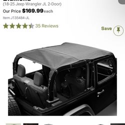 California Brief Soft Top; Black Diamond (18-25 Jeep Wrangler JL 2-Door)