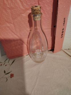 Vintage Japanese sake bottle with cork