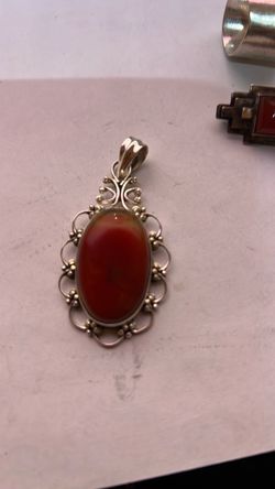 Vintage Sterling Silver Carnelian Jewelry Set”